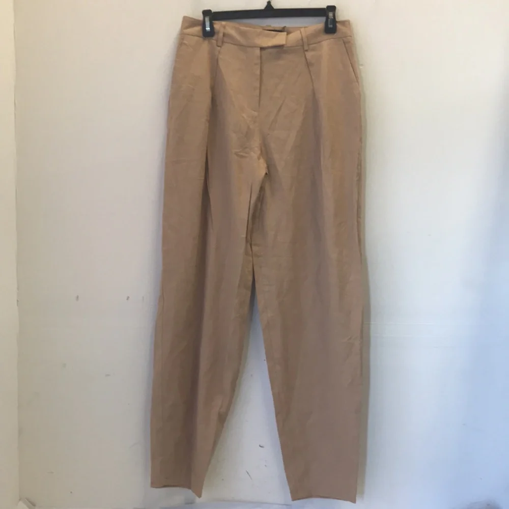Zara Linen Blend Darted Trousers